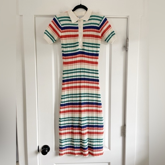 NWOT Rue Stiic Iris Knit Polo Dress in Yves Stripe - S - Picture 3 of 8